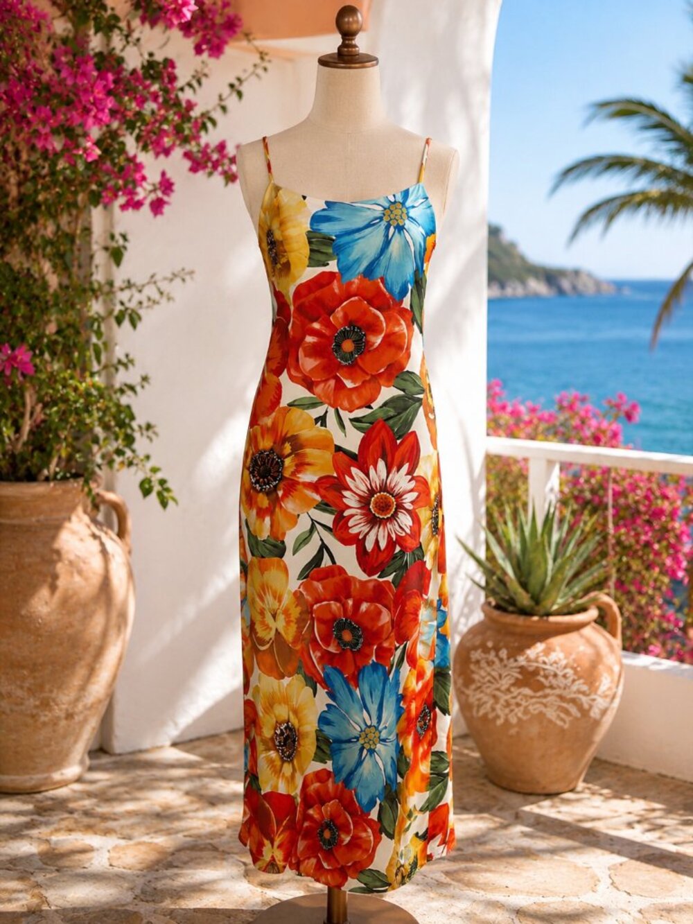 Calypso St. Barth Women's Floral Slip Maxi Dress Multicolor Size Small NWT - Picture 1 of 6
